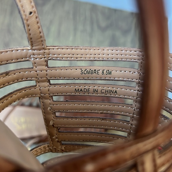 Franco Sarto Sombre Brown Cork Wedge Strap Platform Sandals Size 8.5 - Picture 13 of 17